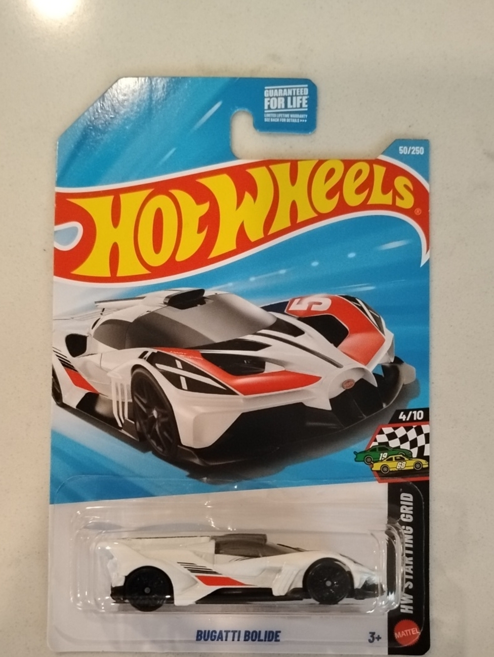 Mattel Hot Wheels Bugatti Bolide Toy Car - White, Black, Red